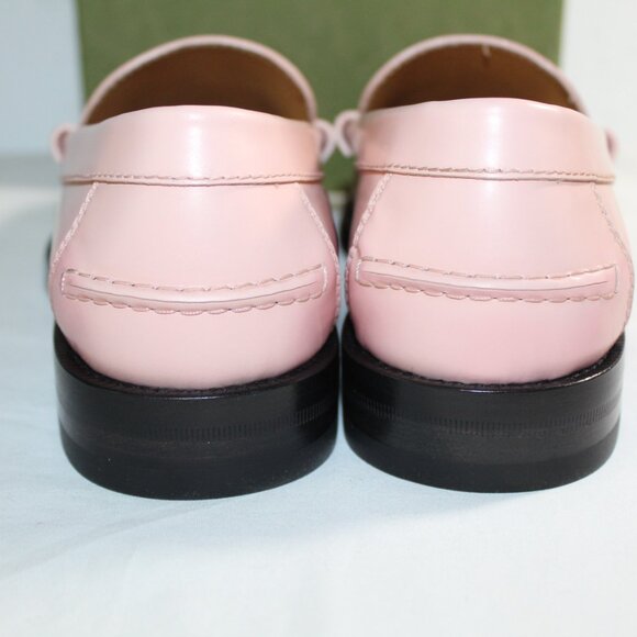 NWB Gucci Pink Interlocking GG Logo Loafer Loafers Flats Slip Ons Leather 40 - Picture 6 of 8